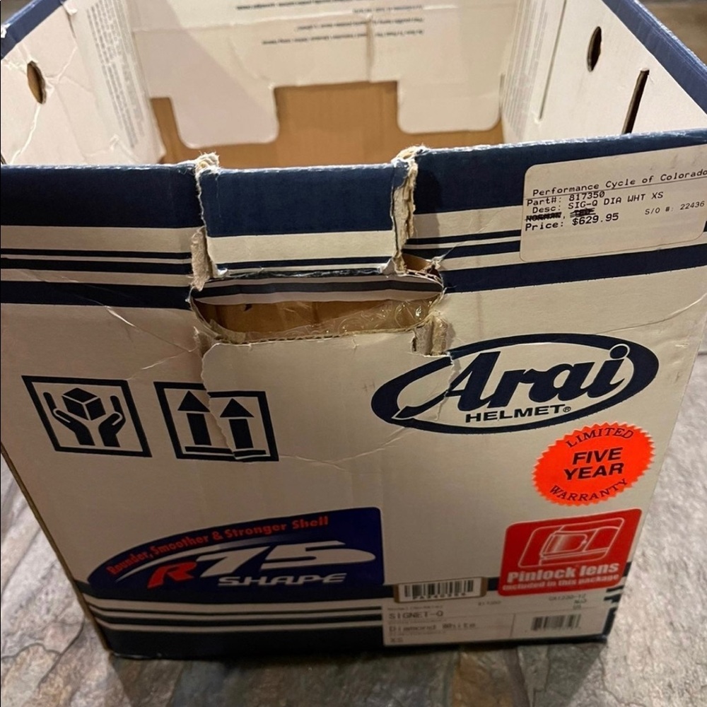 Aria Helmet, small.  Only used twice and no accidents.  Bought $629.